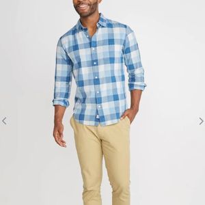 Marine Layer Blue Checkered Stockton Button Down M